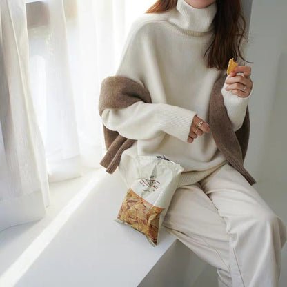 Pull à col roulé confortable pour femmes en laine de haute qualité Chic und Stil