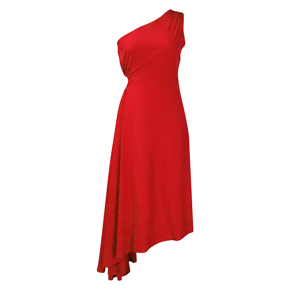 Robe de soirée asymétrique pour femme avec ourlet plissé Chic und Stil