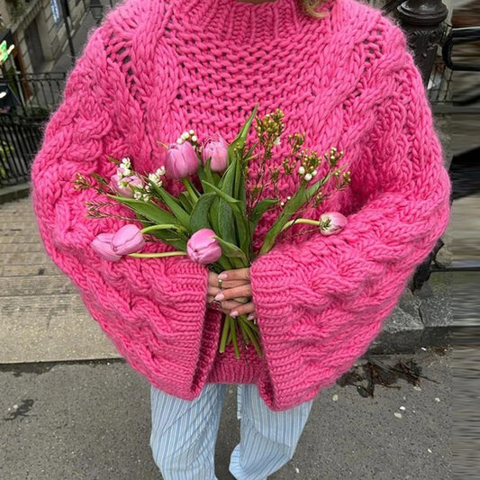 Pull en tricot épais pour femmes avec des manches surdimensionnées Chic und Stil