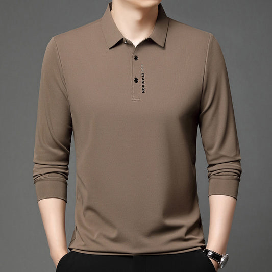 Men's long sleeve polo in breathable functional fabric Chic and Style