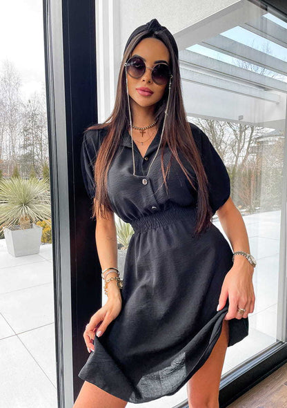 Robe chemise femme avec taille élastique et col tendance Chic und Stil