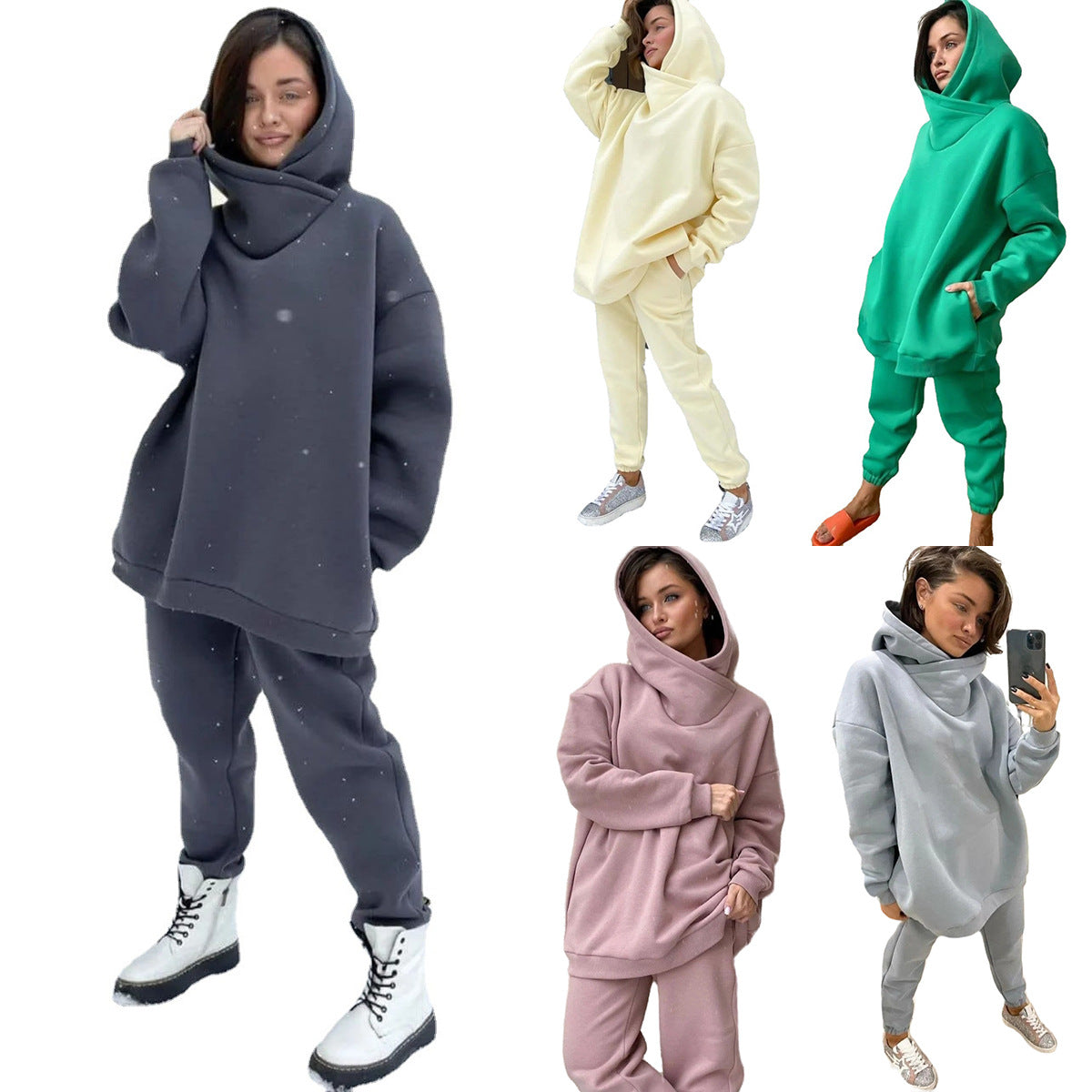 Chic and Style oversized hoodie and comfortable jogger pants set for women