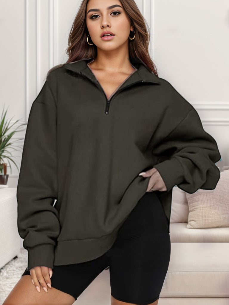 Oversized sweatshirt for women with high collar Chic and Style