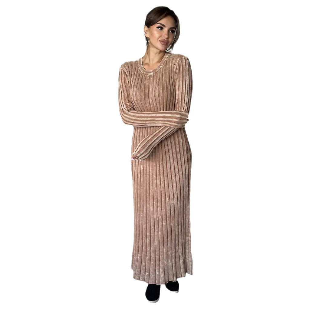 Robe maxi femme avec structure rayée et coupe élégante Chic und Stil
