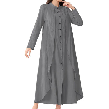 Robe midi pour femmes avec coupe fluide et patte de boutonnage Chic und Stil