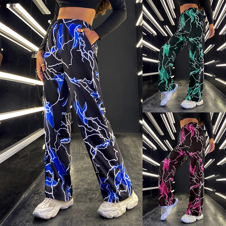 Women wide stylish pants with unique shine effect Chic and Style