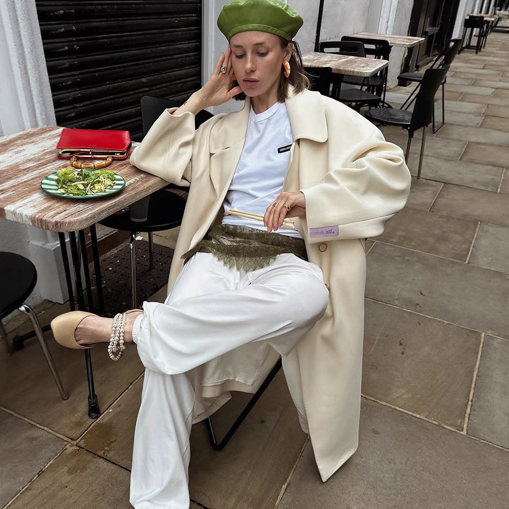 Dames Élégante Veste Oversized en Laine Chic und Stil