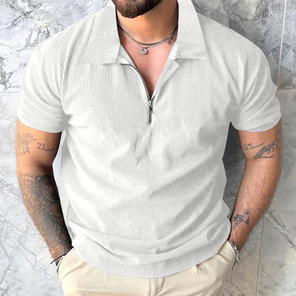 T-shirt polo pour hommes avec fermeture éclair moderne et design structuré Chic und Stil