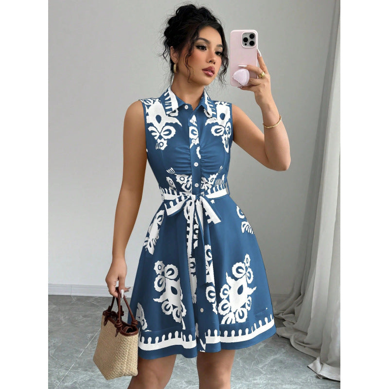 Robe chemise pour femmes avec ceinture à nouer Chic und Stil