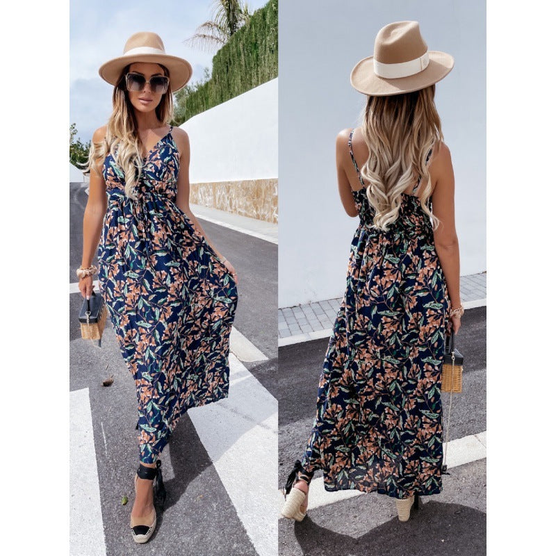 Robe Maxi Tropical Bohème Femme Chic und Stil