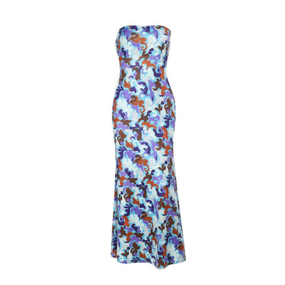 Robe maxi sans bretelles à fleurs Chic und Stil