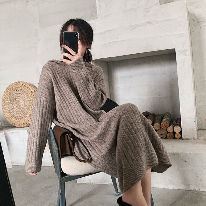 Robe en tricot pour femmes avec un élégant design côtelé et une coupe oversize Chic und Stil