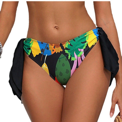 Dames impression tropicale bas de bikini taille haute Chic und Stil