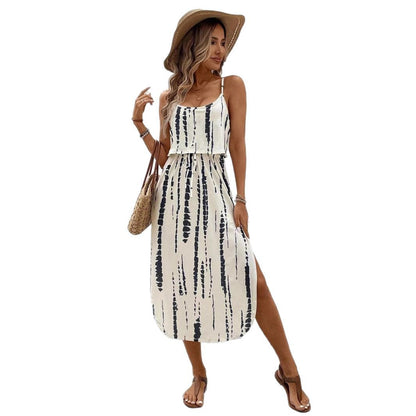 Robe maxi bohémienne pour femmes avec fente latérale Chic und Stil
