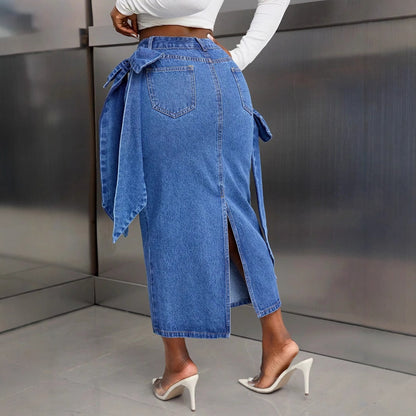 Jupe maxi pour femmes avec poches latérales et ceinture tendance à nouer Chic und Stil