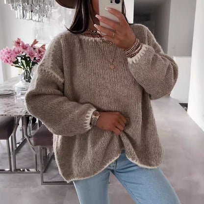 Pulls en grosse maille pour femmes avec finitions contrastées et coupe décontractée Chic und Stil