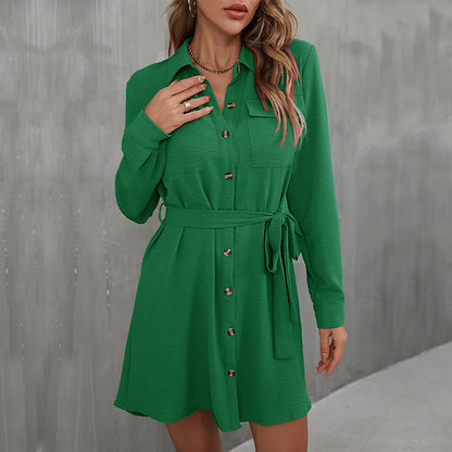 Robe chemisier pour femmes avec ceinture à nouer Chic und Stil