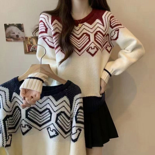 Pull en tricot confortable pour femmes avec motif graphique Chic und Stil