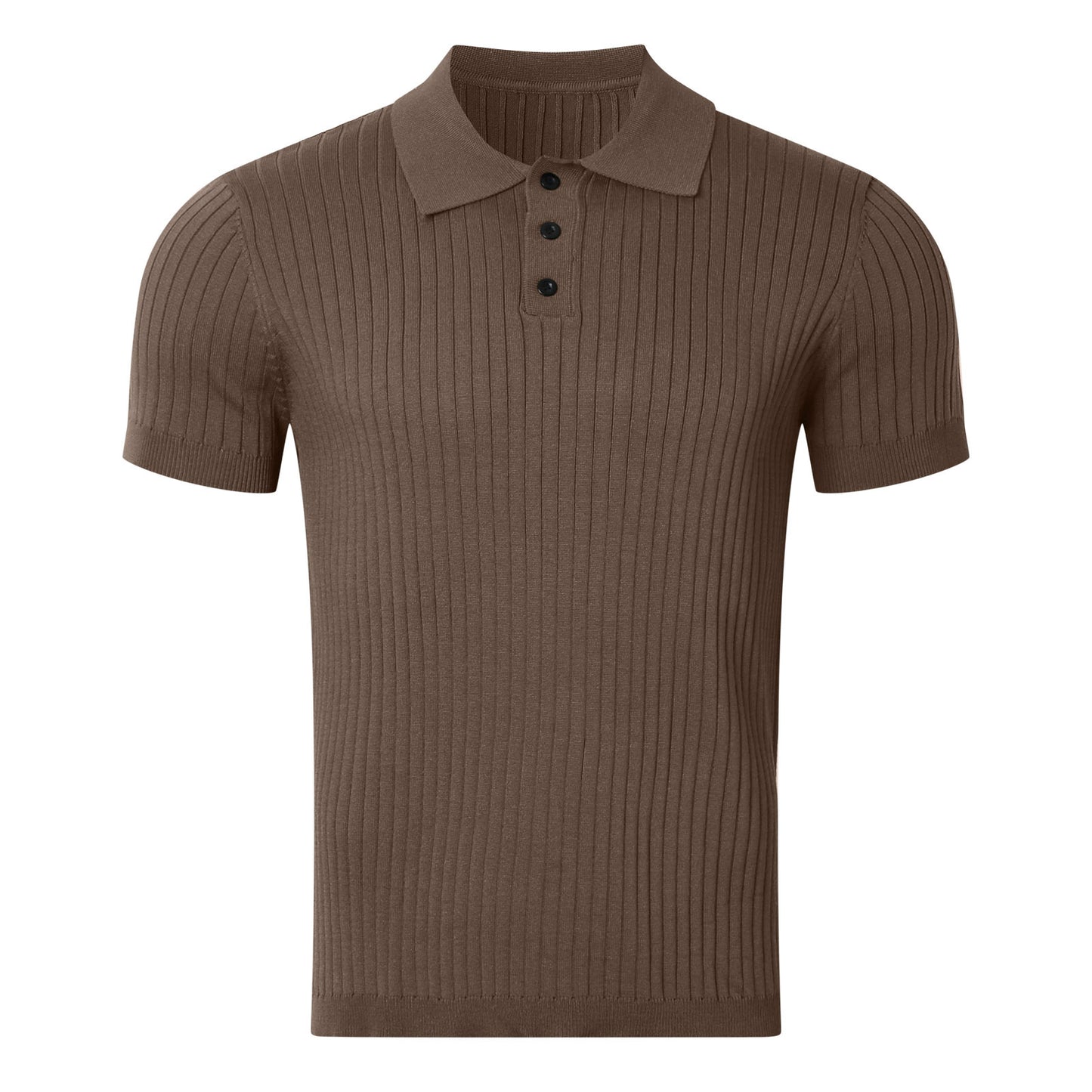 Chemise polo en coton pour hommes avec design à côtes texturé et élégant col Chic und Stil