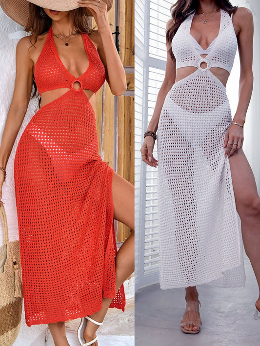 Robe maxi couverte en crochet élégante pour femmes Chic und Stil