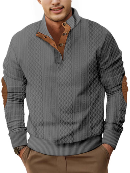 Pull en tricot tendance pour hommes avec une structure unique et col Chic und Stil
