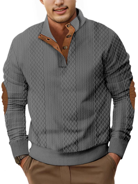 Pull en tricot tendance pour hommes avec une structure unique et col Chic und Stil