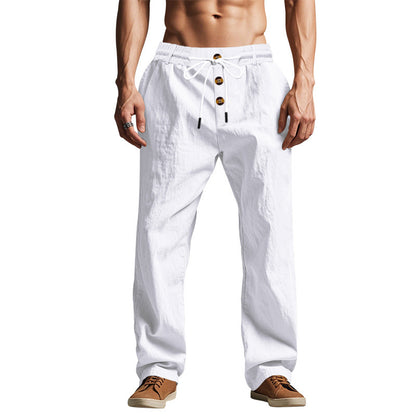 Pantalons décontractés pour hommes avec taille élastique et détail de bouton Chic und Stil