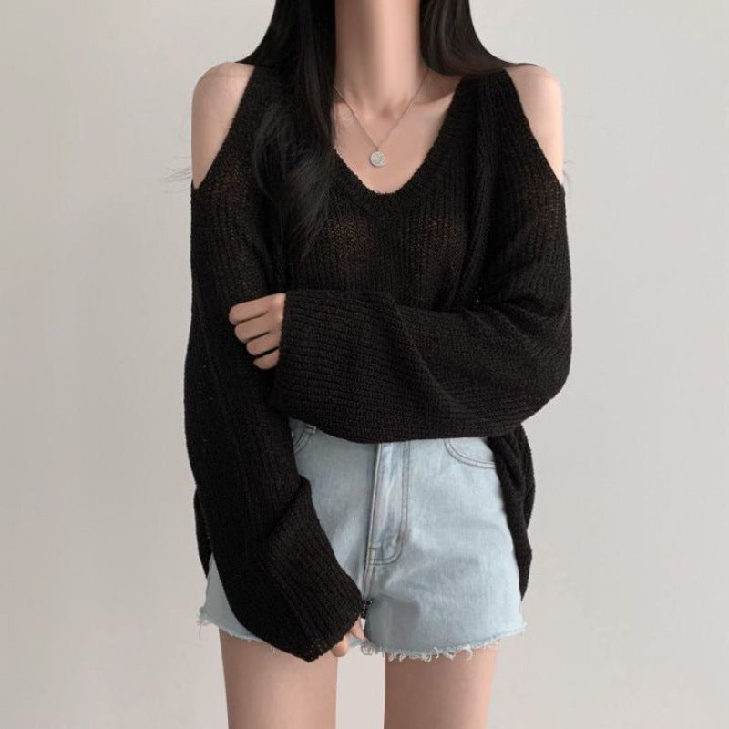 Pull décontracté pour femme avec épaules dénudées et coupe large Chic und Stil