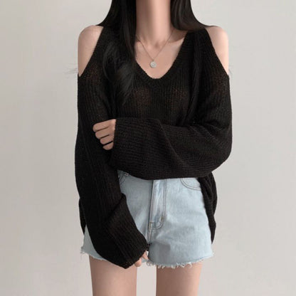Pull décontracté pour femme avec épaules dénudées et coupe large Chic und Stil