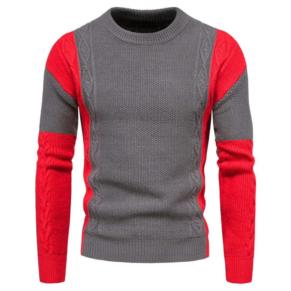 Pull en tricot élégant pour homme avec des détails colorés créatifs et un motif en torsades Chic und Stil
