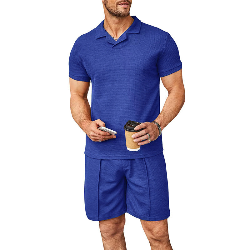Ensemble polo et shorts de loisirs pour hommes en matériau respirant Chic und Stil