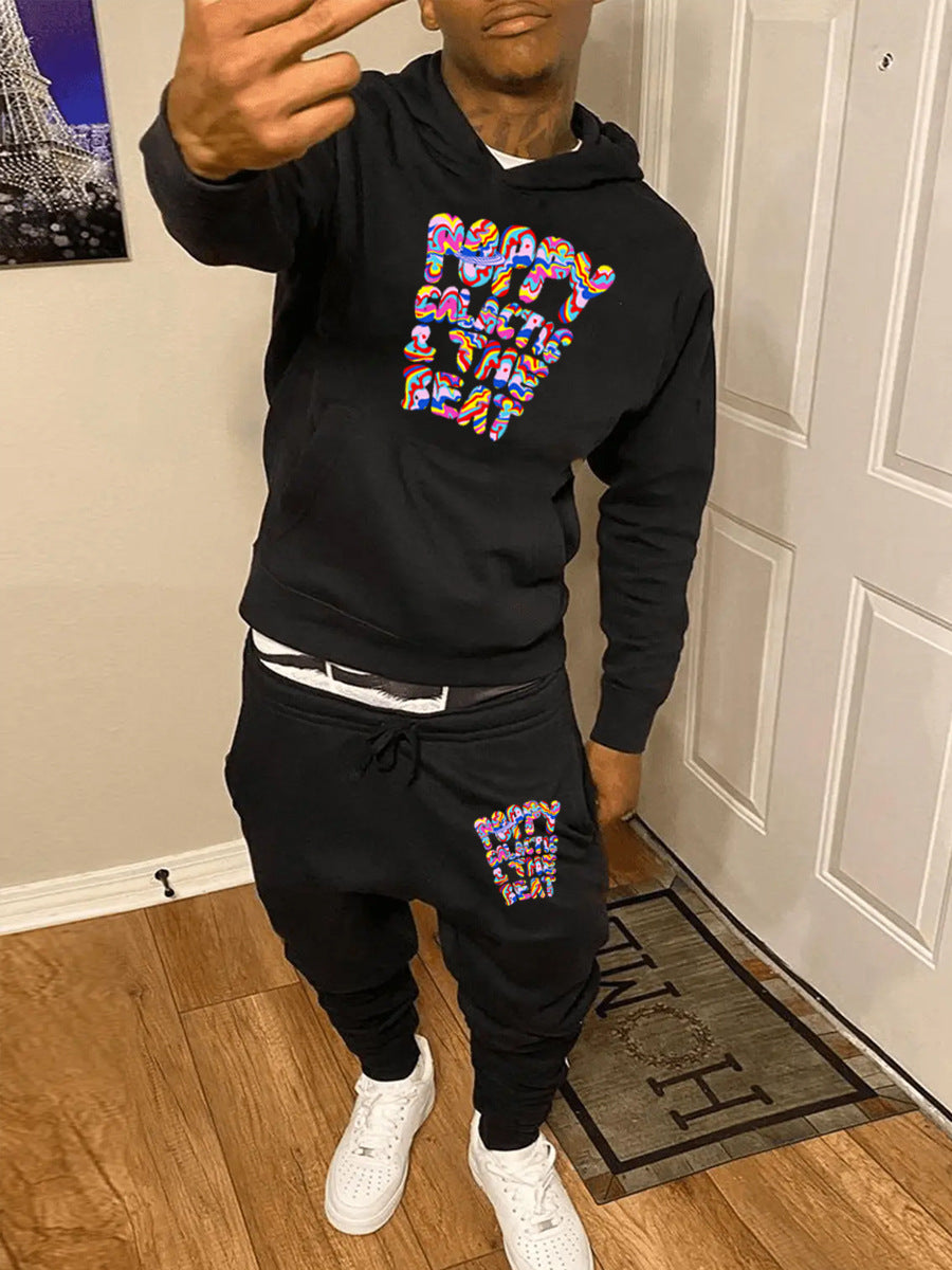 Hoodie and jogger pants set for ladies with modern graphic design Chic and Style