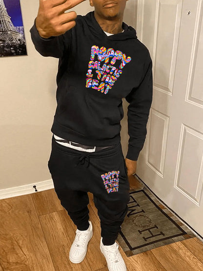 Hoodie and jogger pants set for ladies with modern graphic design Chic and Style