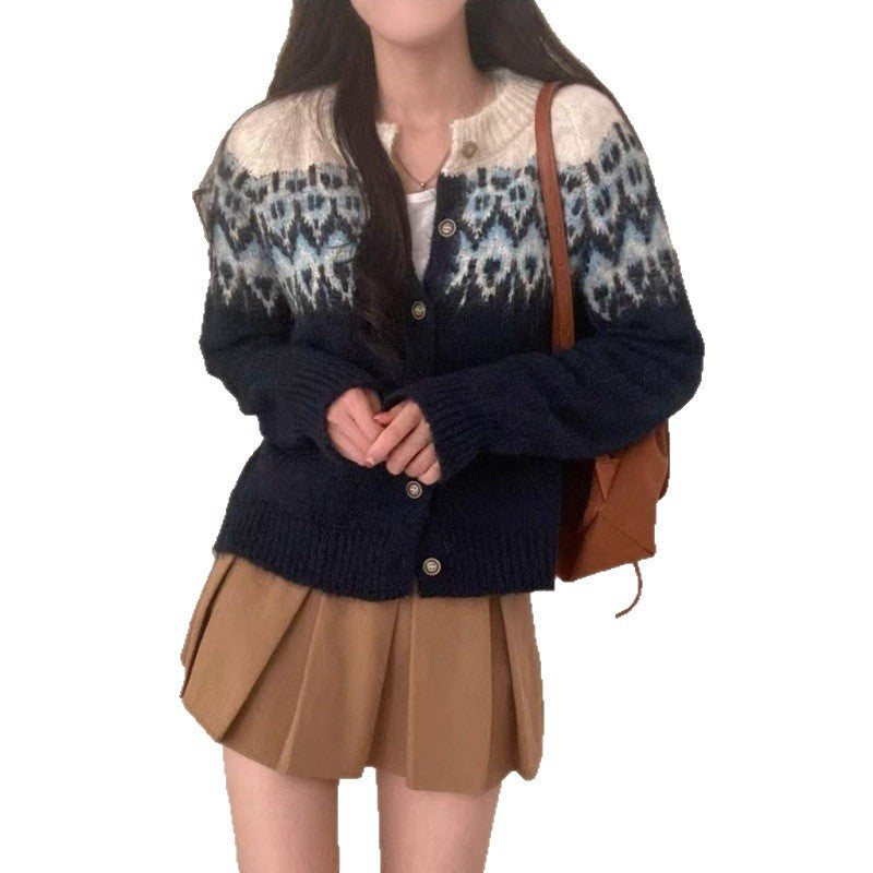 Cardigan en tricot pour femmes avec motif traditionnel et détails de boutons Chic und Stil