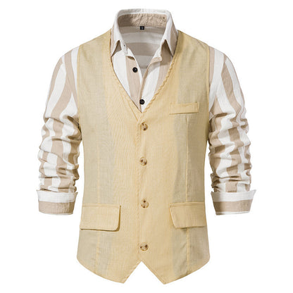 Formal vests for men with trendy striped pattern and practical pockets Chic and Style