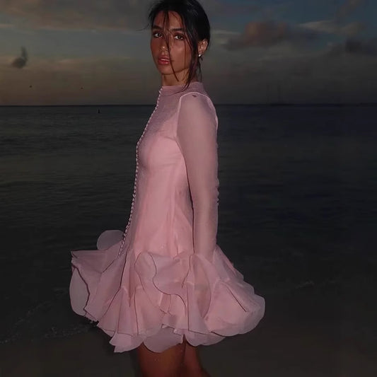 Robe à franges pour femmes avec finition en volants fluides Chic und Stil