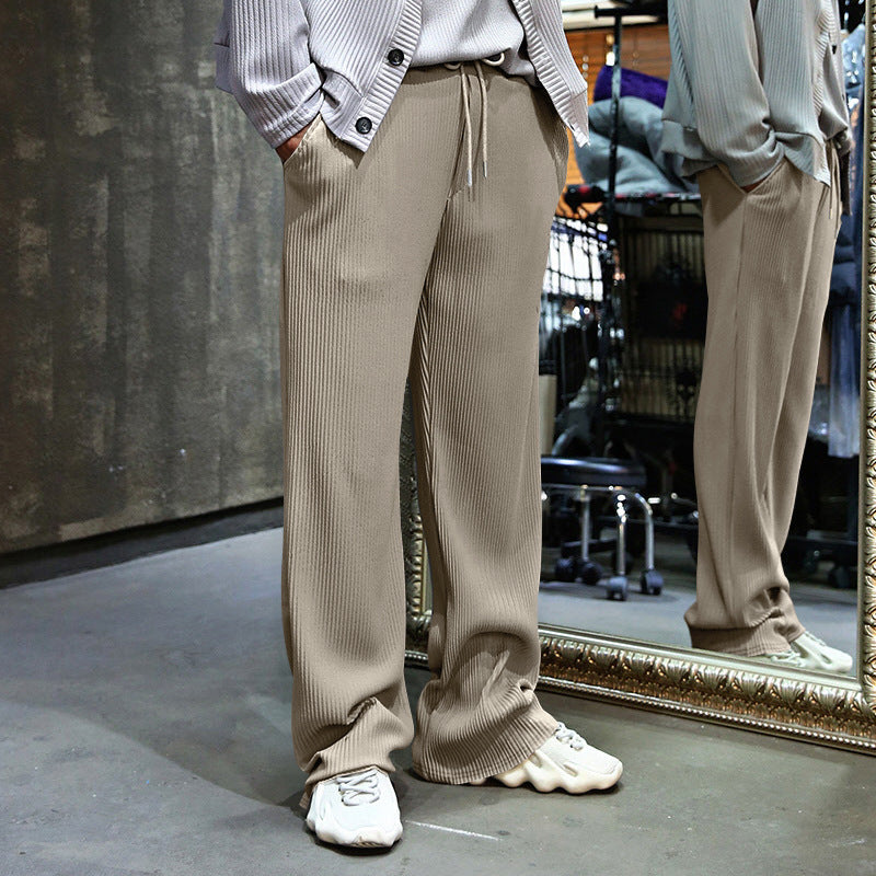 Casual striped pants for men with an elastic waistband and side pockets Chic and Style