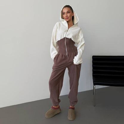 Dames Jumpsuit raffiné avec capuche Chic und Stil