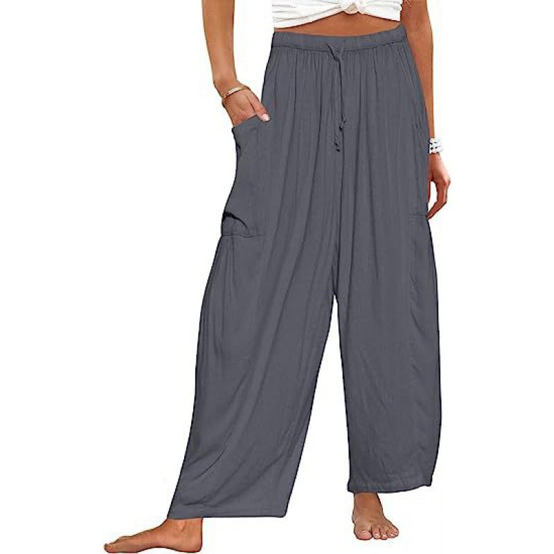Casual harem pants for women with practical side pockets and loose fit Chic and Style