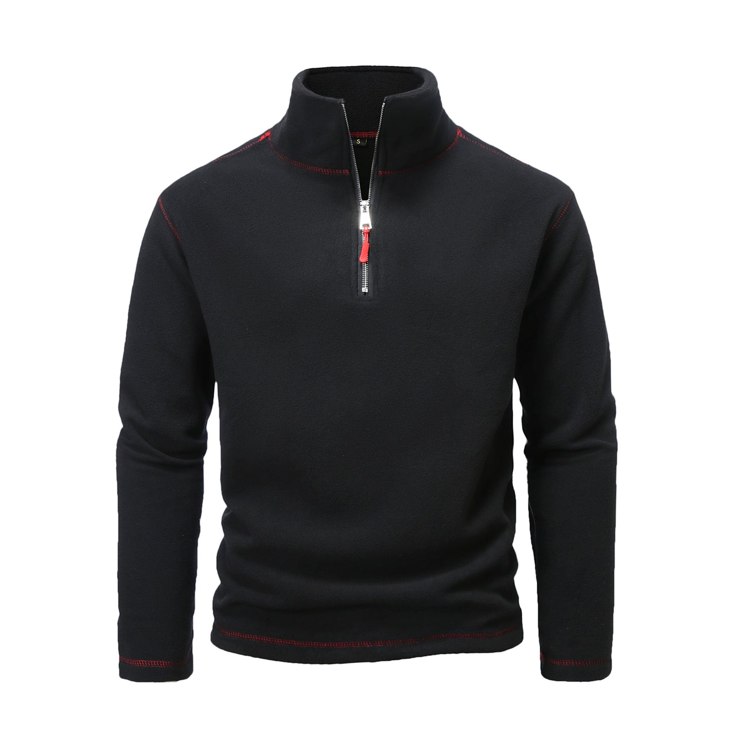 Fleece pullover for men with high collar and half-zip Chic and Style