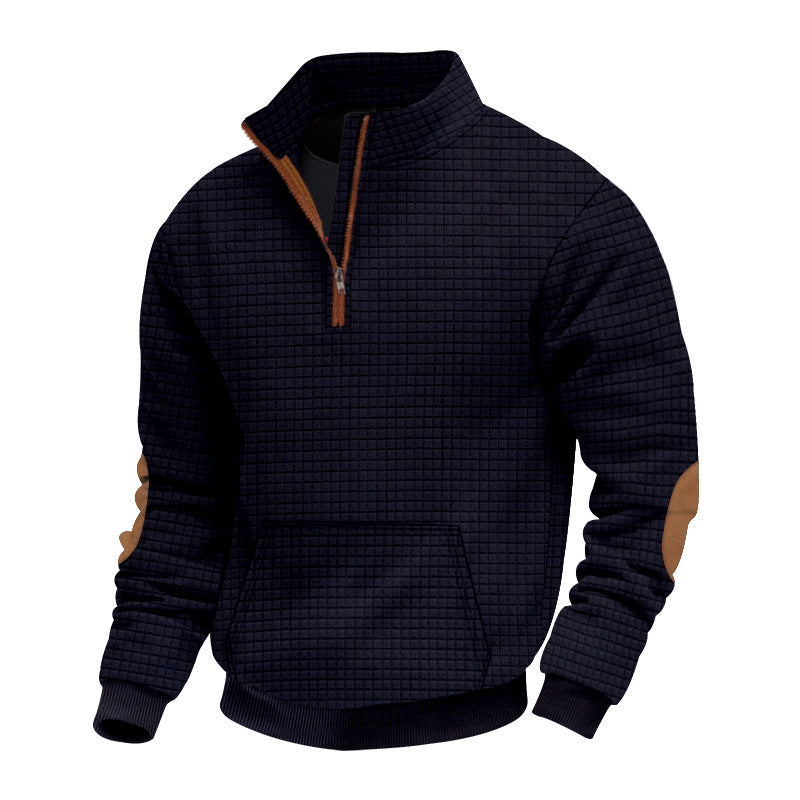 Structured fleece pullover for men with trendy high collar Chic und Stil