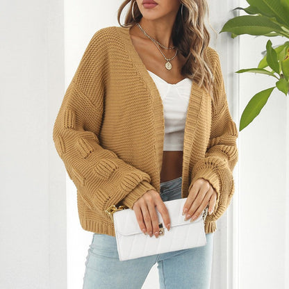 Dames Grande veste en tricot avec motif en torsades texturé et manches larges Chic und Stil