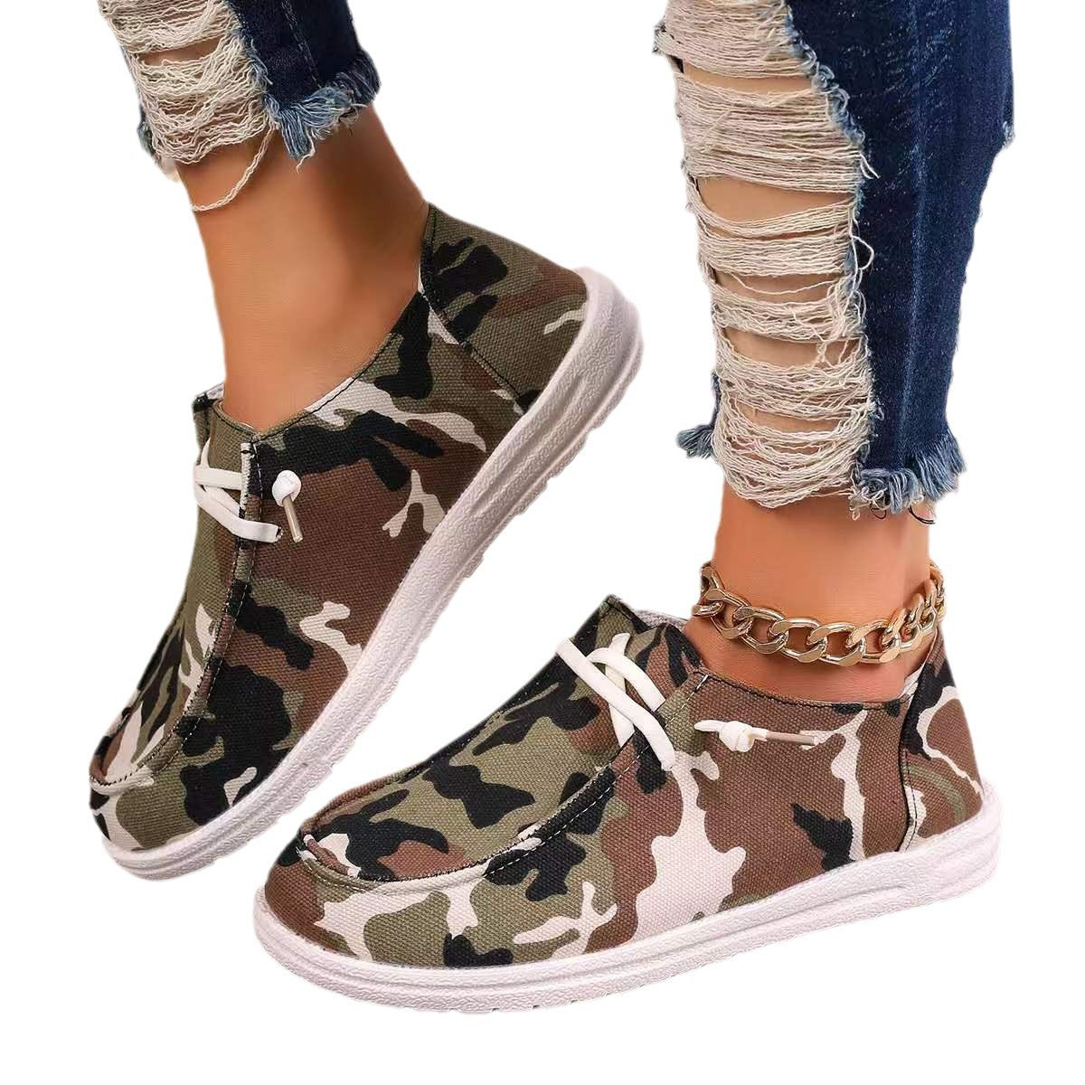 Baskets confortables pour dames au design camouflage Chic und Stil