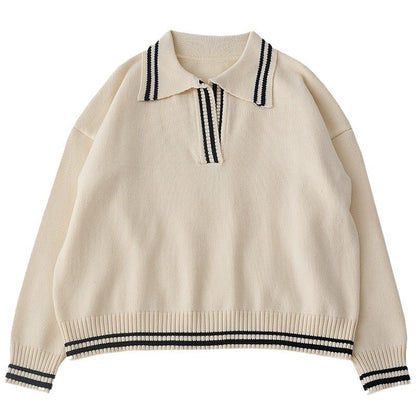 Pull décontracté féminin avec col classique et poignets élastiques Chic und Stil