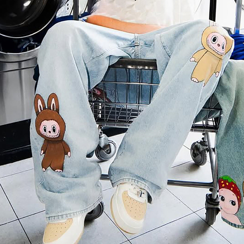 Dames jeans décontractés avec motif animal unique Chic und Stil