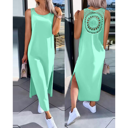 Robe Maxi dos en crochet Chic und Stil
