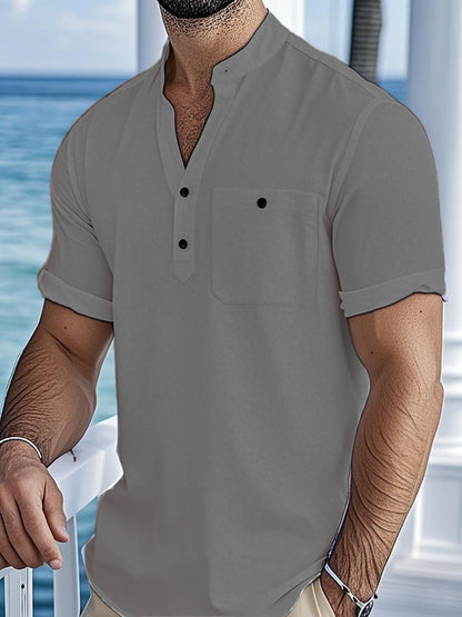 Chemise à manches courtes décontractée pour hommes avec fermeture à boutons Chic und Stil