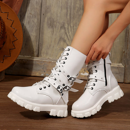 Bottines à lacets femmes à la mode avec sangles réglables et semelle robuste Chic und Stil