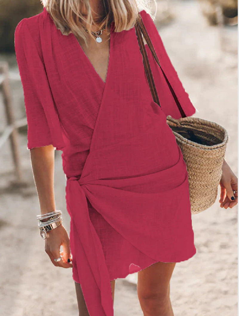 Robe portefeuille pour dames avec coupe fluide et ceinture étroite Chic und Stil