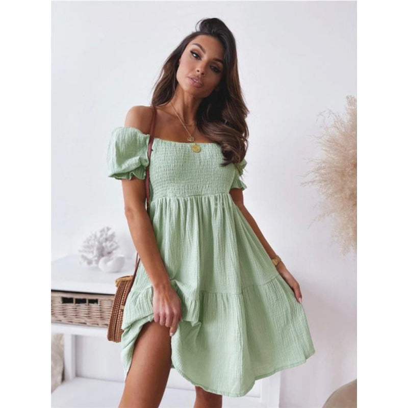 Robe mini off-shoulder avec volants pour femmes Chic und Stil